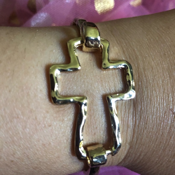 Gold Cross Bracelet - Picture 2 of 3